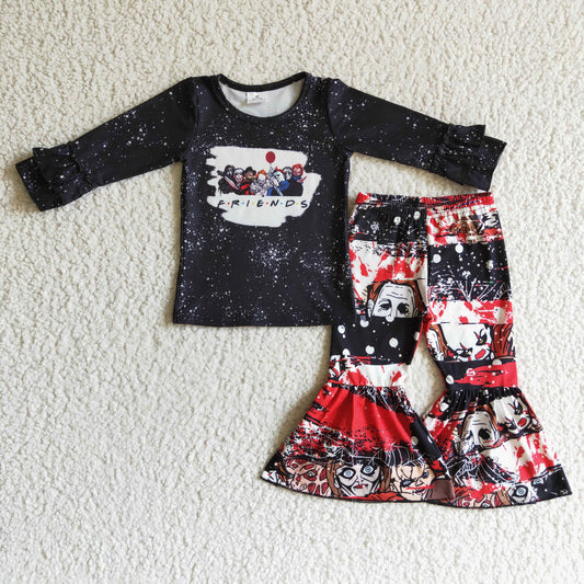 Cartoon friends halloween long sleeve girl outfit 0906 RTS