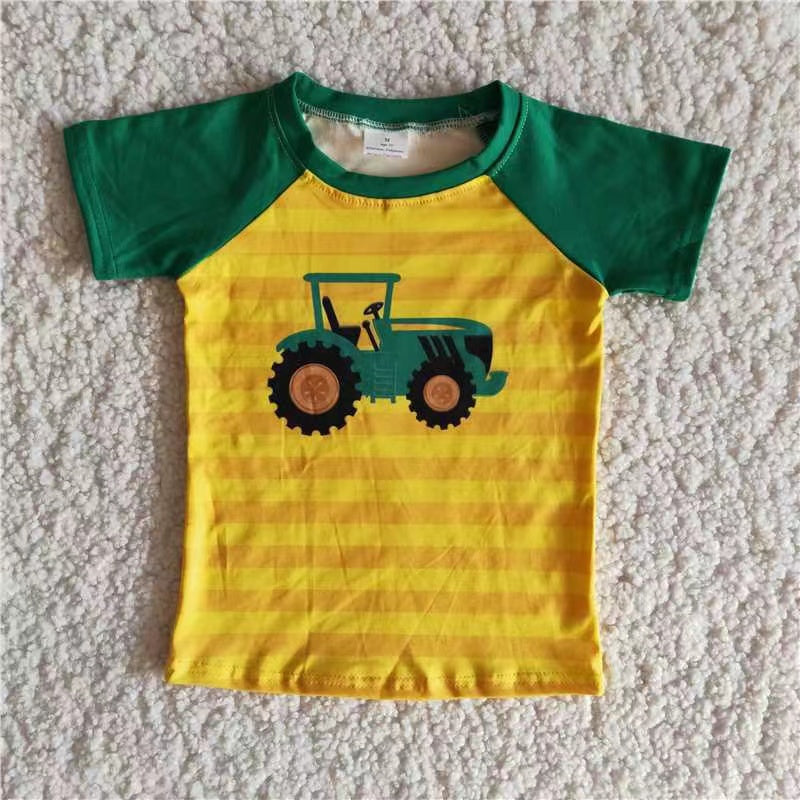 B11-3 Tractor short sleeve girl top tee t-shirt 1221 RTS