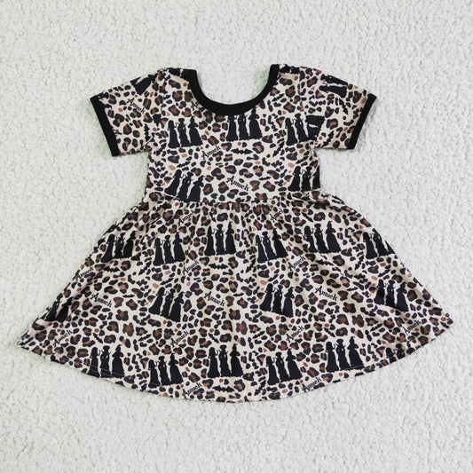 RTS 0621 brown leopard girl dress cartoon character