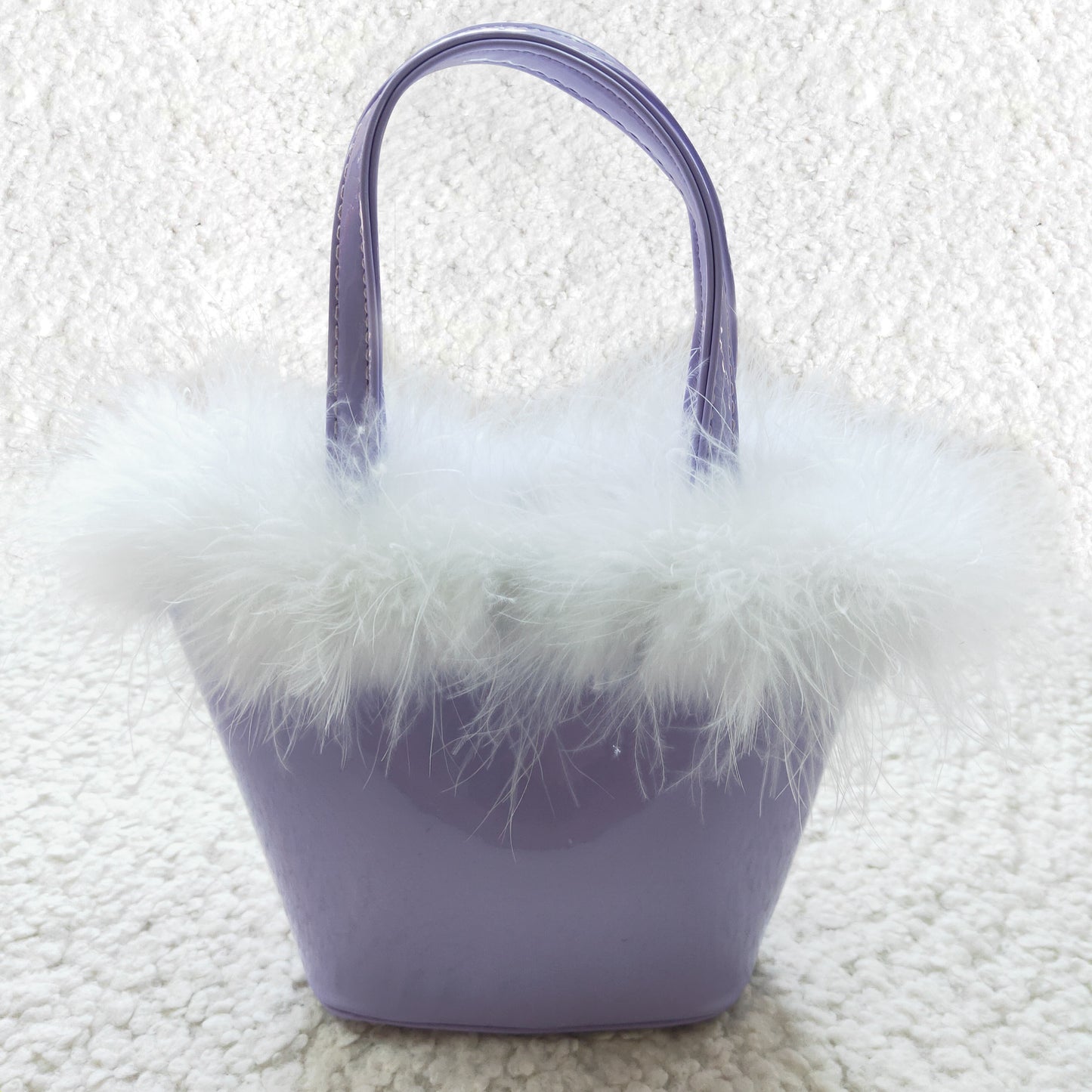 BA0032 Bag purple fur bag  6.5*5.5 inches RTS 1219