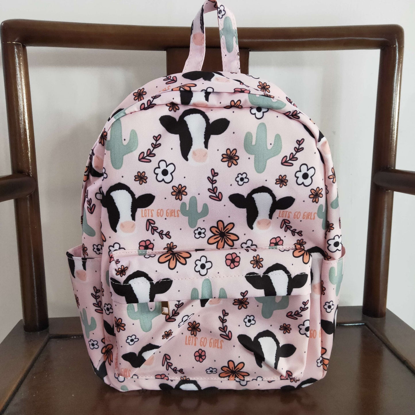 BA0036 10*13.9*4 inches western cow floral cactus pink backpack bag 20230306 RTS