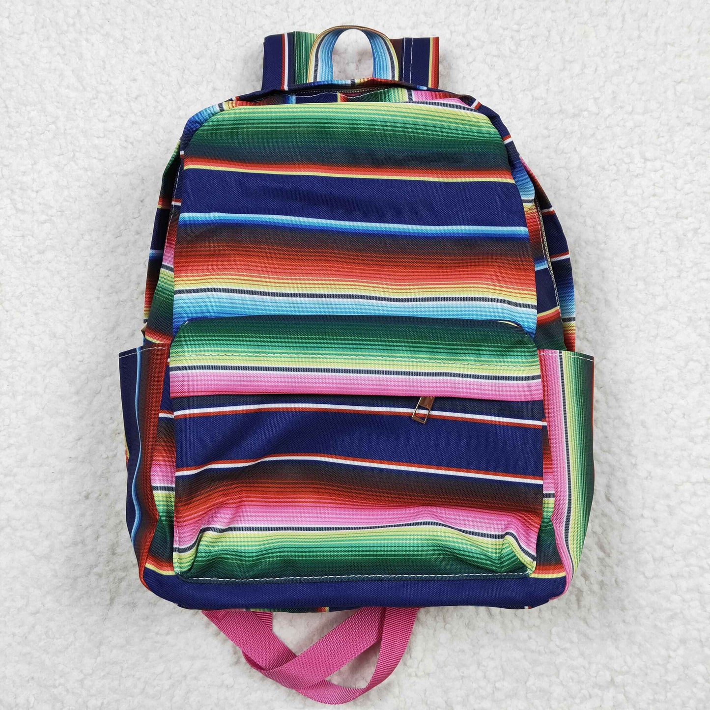 BA0039 10*13.9*4 inches western green blue pink colorful stripe backpack bag 20230306 RTS