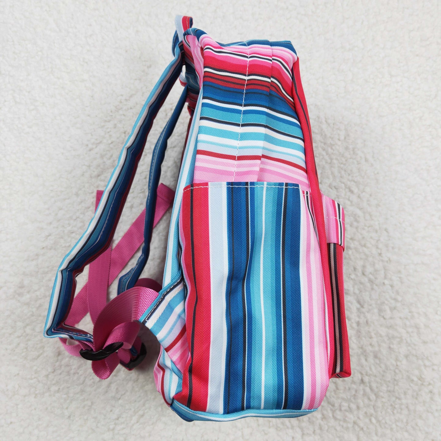 BA0046 10*13.9*4 inches western blue red pink colorful stripe backpack bag 20230306 RTS