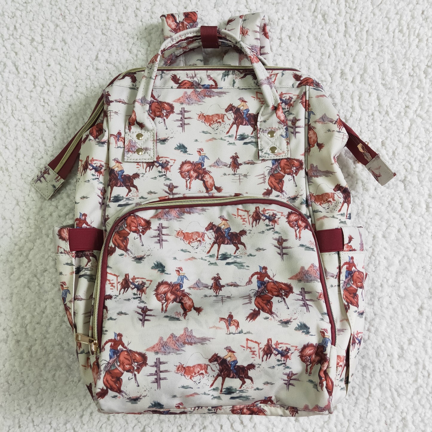 RTS BA0004 brown western cowboy horse backpack 0611