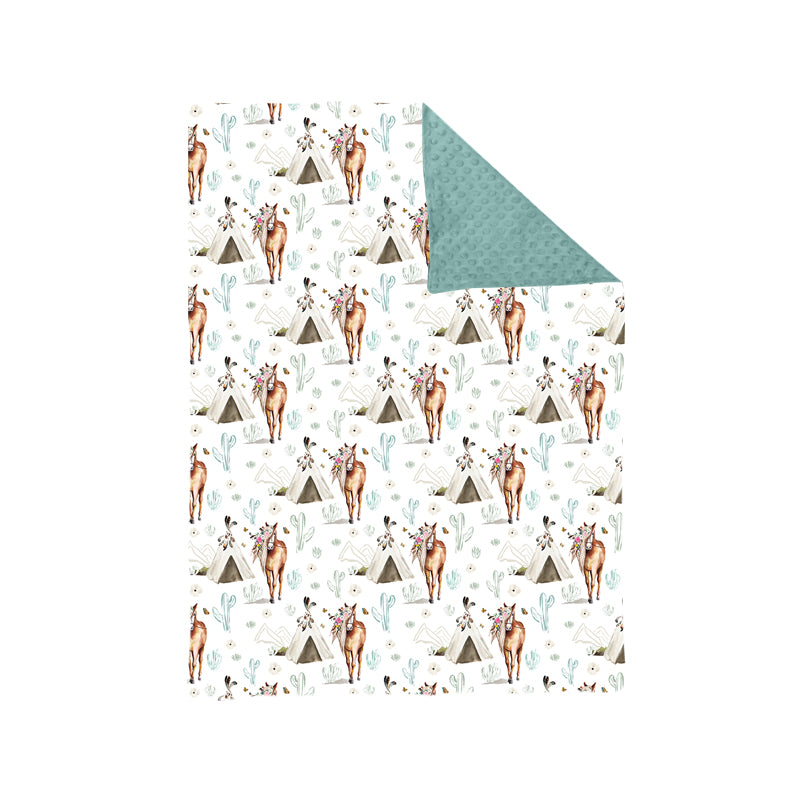 preorder rodeo cowboys horse flowers catcus western designs print green baby blankets 0430