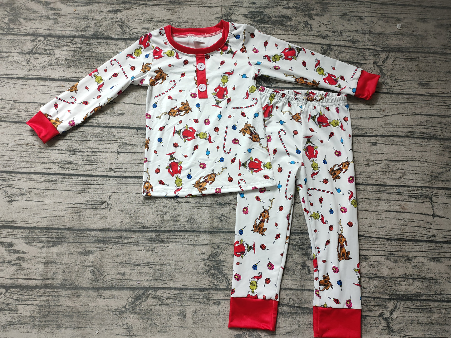 Preorder m Christmas Santa long sleeve boy pajamas outfit clothes 0704