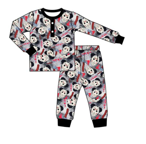 GSPO0619 mask halloween long sleeve boy pajamas outfit 20230415 preorder