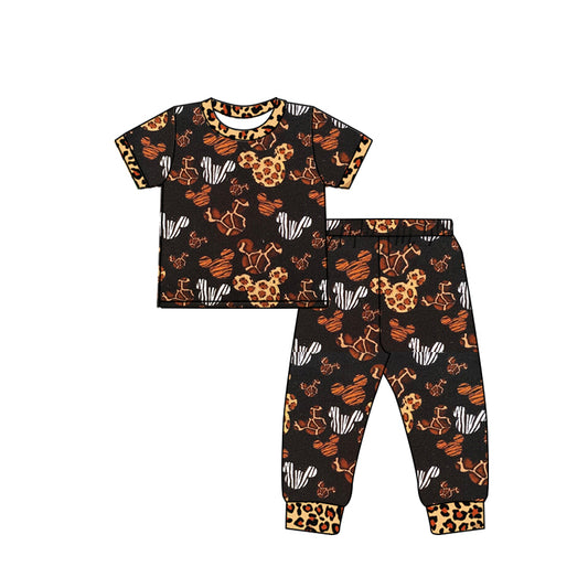 1013 preorder cartoon mouse cookie short sleeve boy outfit pajamas