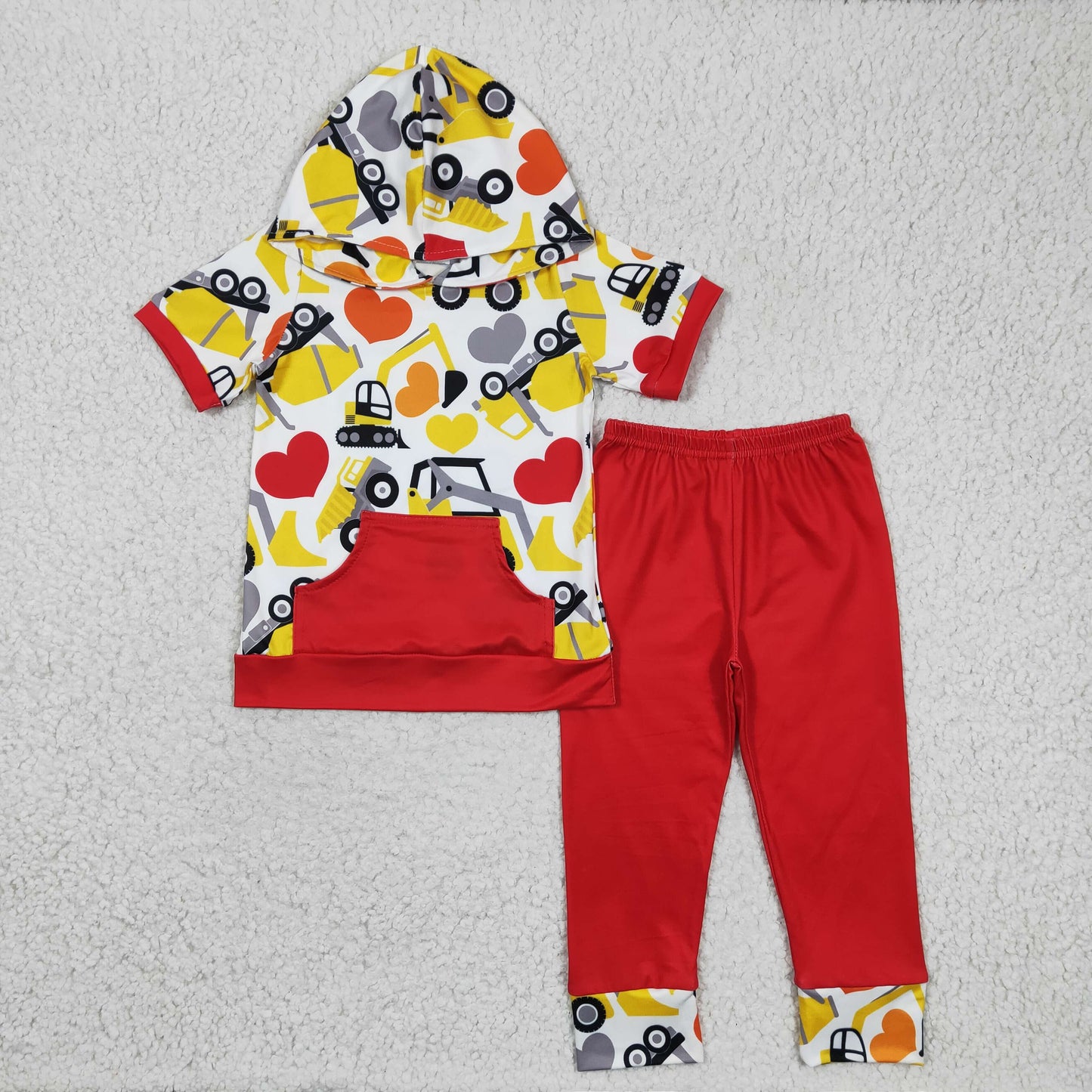 BSPO0050  LOVE digger short sleeve boy outfit 1219 RTS