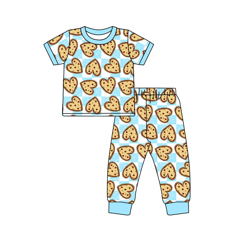 BSPO0073 preorder love valentine long sleeve blue boy pajamas outfit 1206