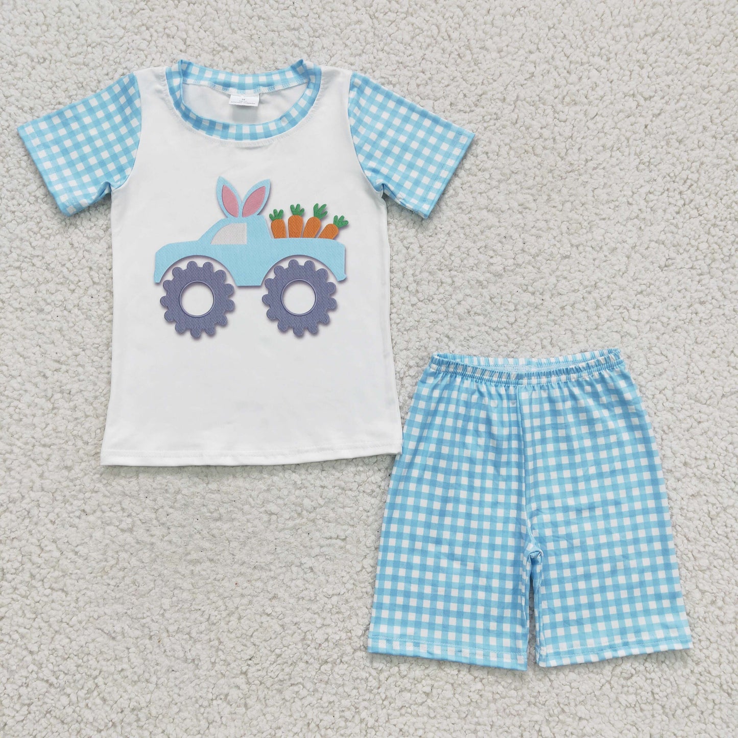 promotion BSSO0091 short sleeve shorts carrot Easter rabbit boy summer outfit 1203 RTS