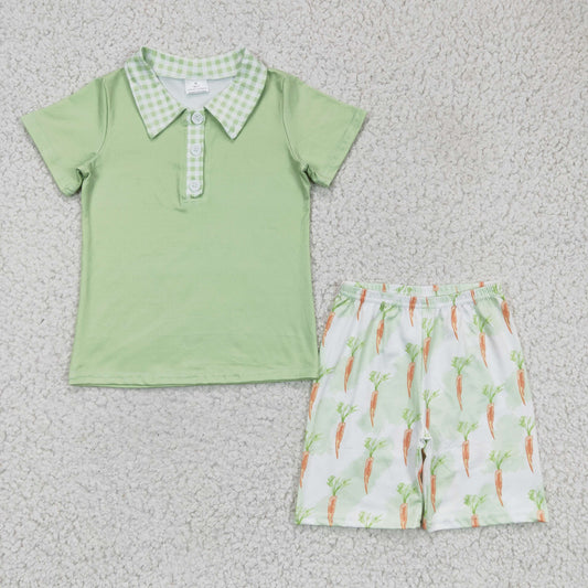 BSSO0095 short sleeve shorts carrot Easter rabbit boy summer outfit 1208 RTS