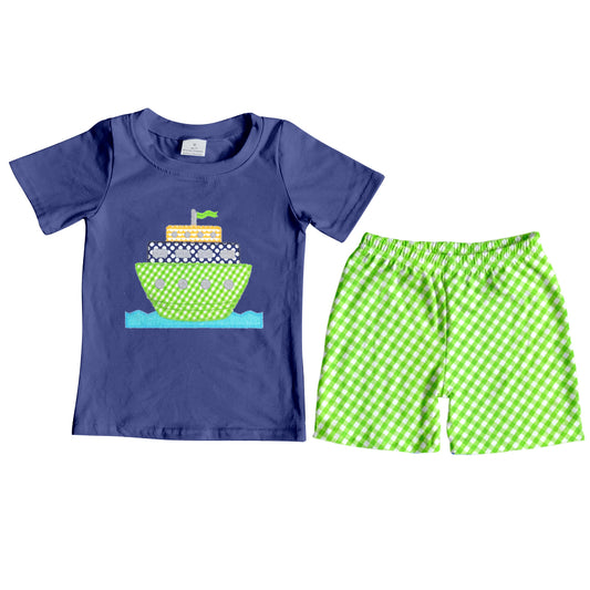 preorder BSSO0096 short sleeve ship summer set boy outfit 1025