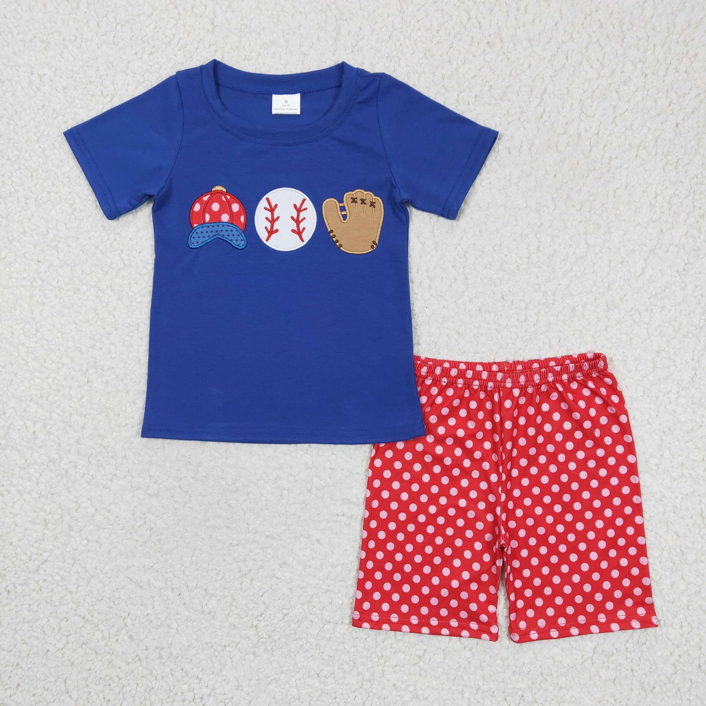 BSSO0098 short sleeve embroidery shorts baseball summer boy outfit 1219 RTS