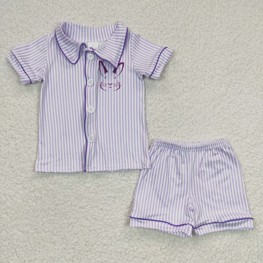 BSSO0105  short sleeve shorts Easter rabbit boy summer outfit RTS 20230225