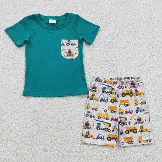 BSSO0118 short sleeve digger summer shorts boy outfit  RTS