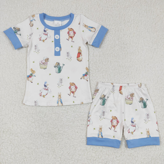 BSSO0123 short sleeve Easter rabbit summer shorts boy pajamas outfit RTS 20230228