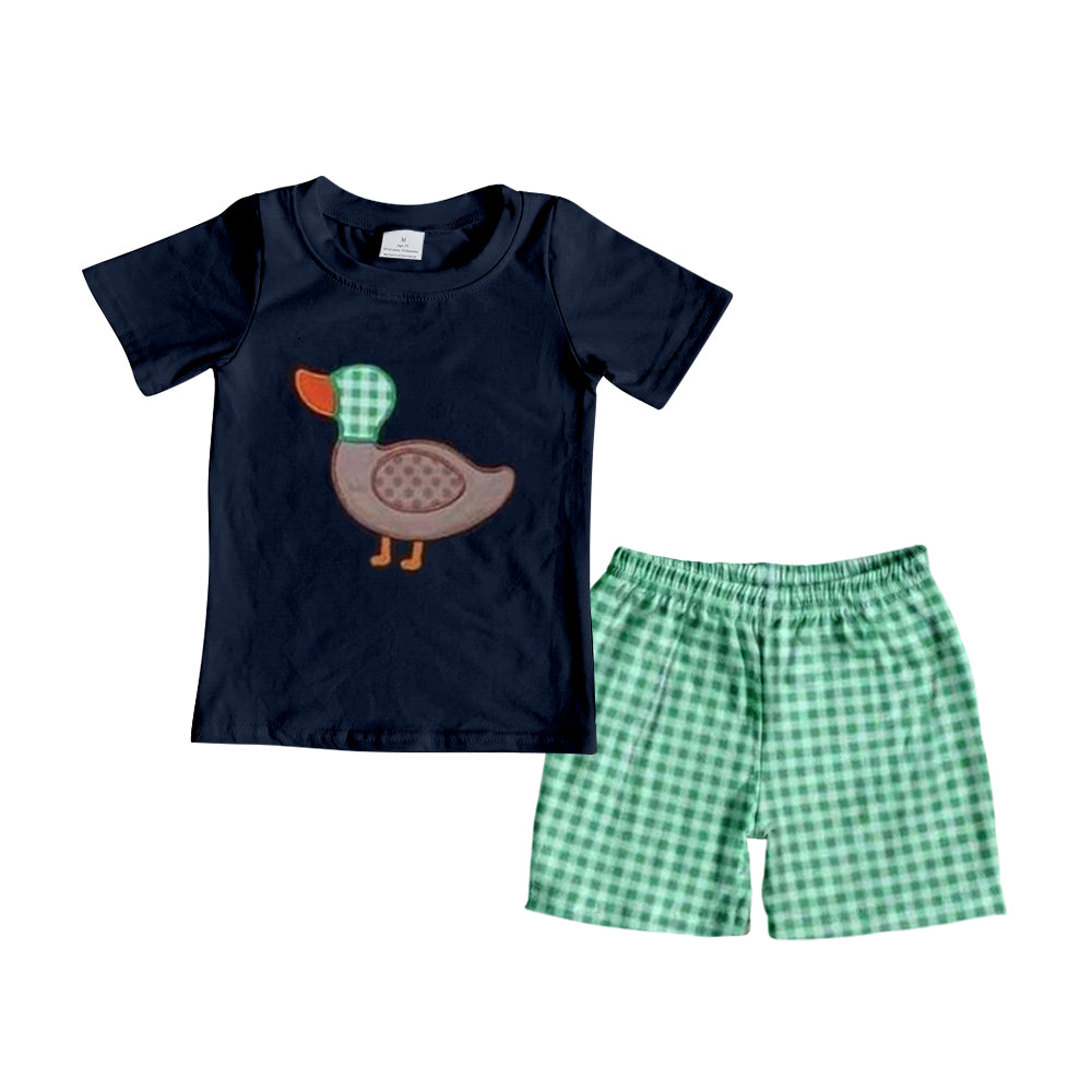 preorder embroidery BSSO0138 short sleeve duck summer shorts boy outfit 20230104