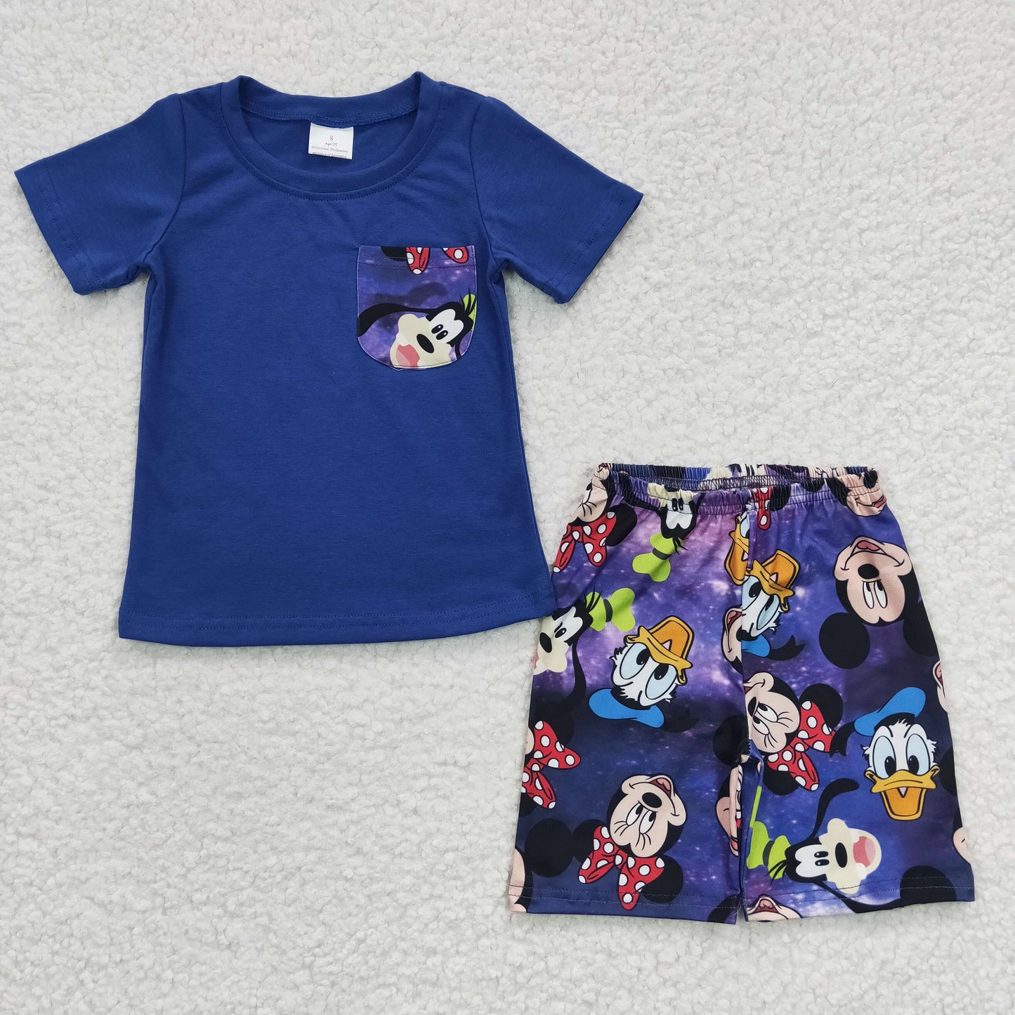 BSSO0163 short sleeve cartoon bow mouse summer shorts boy outfit 20230225 RTS