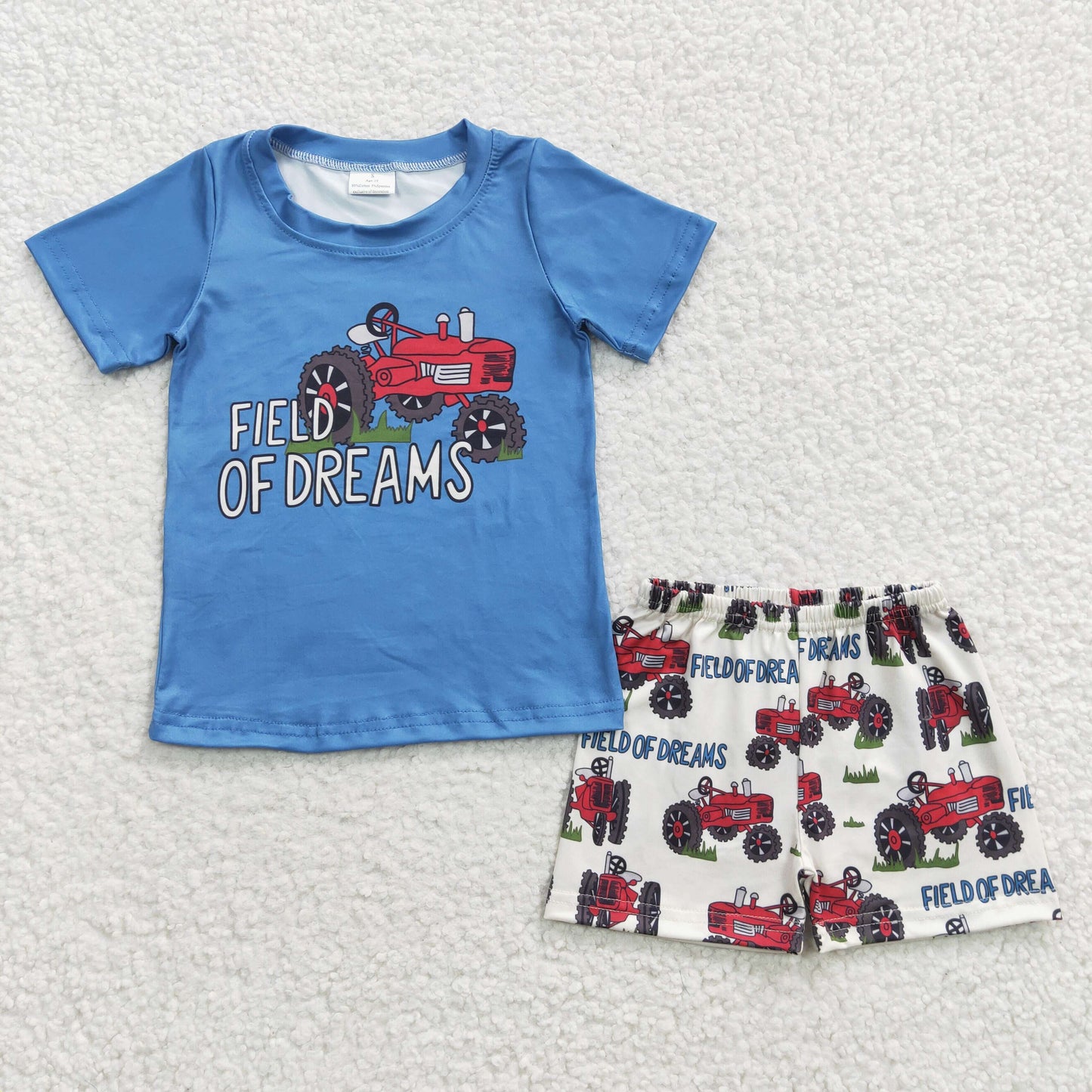 BSSO0190 western field dreams short sleeve shorts boy summer outfit 20230412 RTS