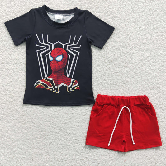 BSSO0226 short sleeve shorts cartoon spider man summer boy outfit 20230321 RTS