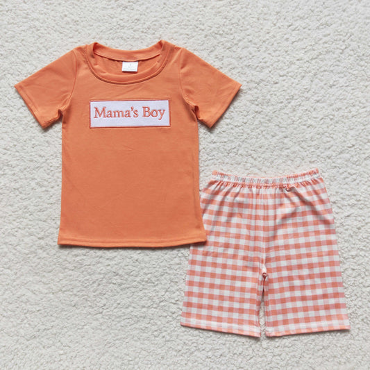 BSSO0228 Embroidery short sleeve shorts mama boy summer boy outfit 20230410