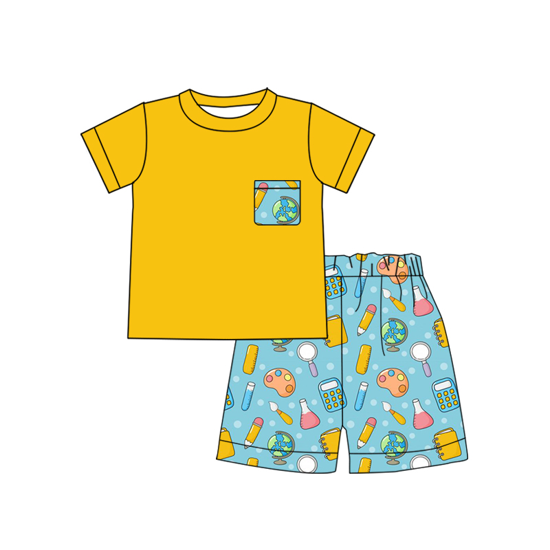 BSSO0256 back to school short sleeve shorts boy outfit 20230324 preorder