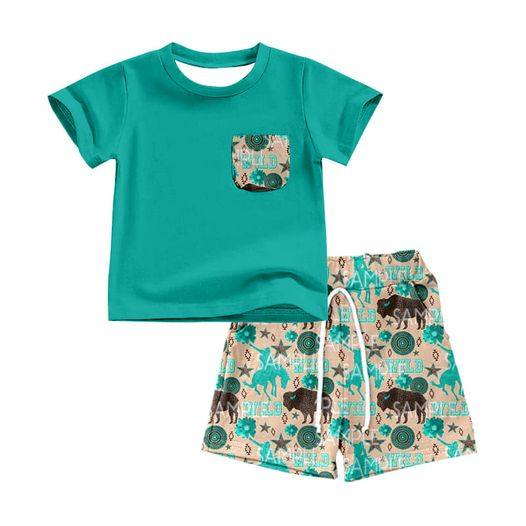 BSSO0265 rodeo short sleeve shorts boy outfit 20230403 preorder