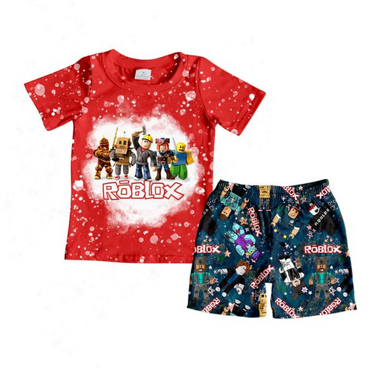 BSSO0266 roblox short sleeve shorts boy outfit 20230404 preorder