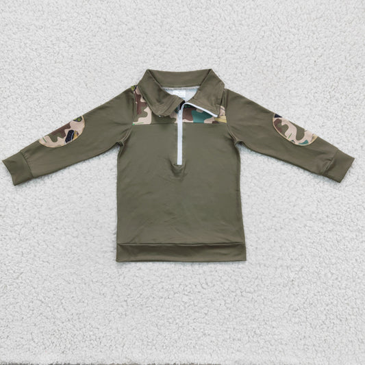 1121 rts Camo army green long sleeve GIRL pullover shirt top BT0098