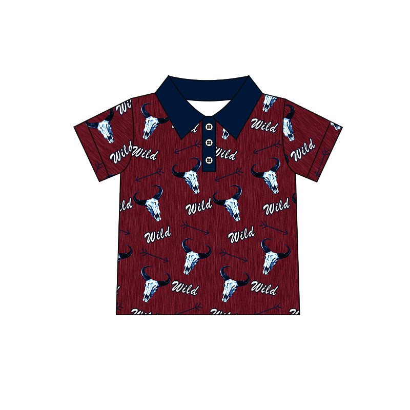 BT0134 short sleeve boy cow top pullover shirt preorder 1028