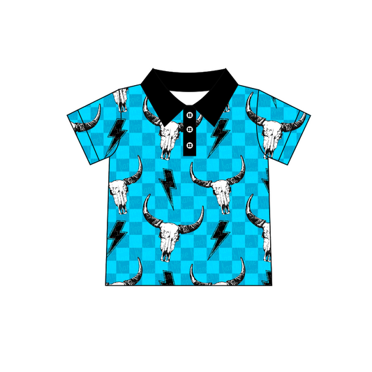 BT0146 short sleeve western star cow button boy shirt preorder 1123 preorder