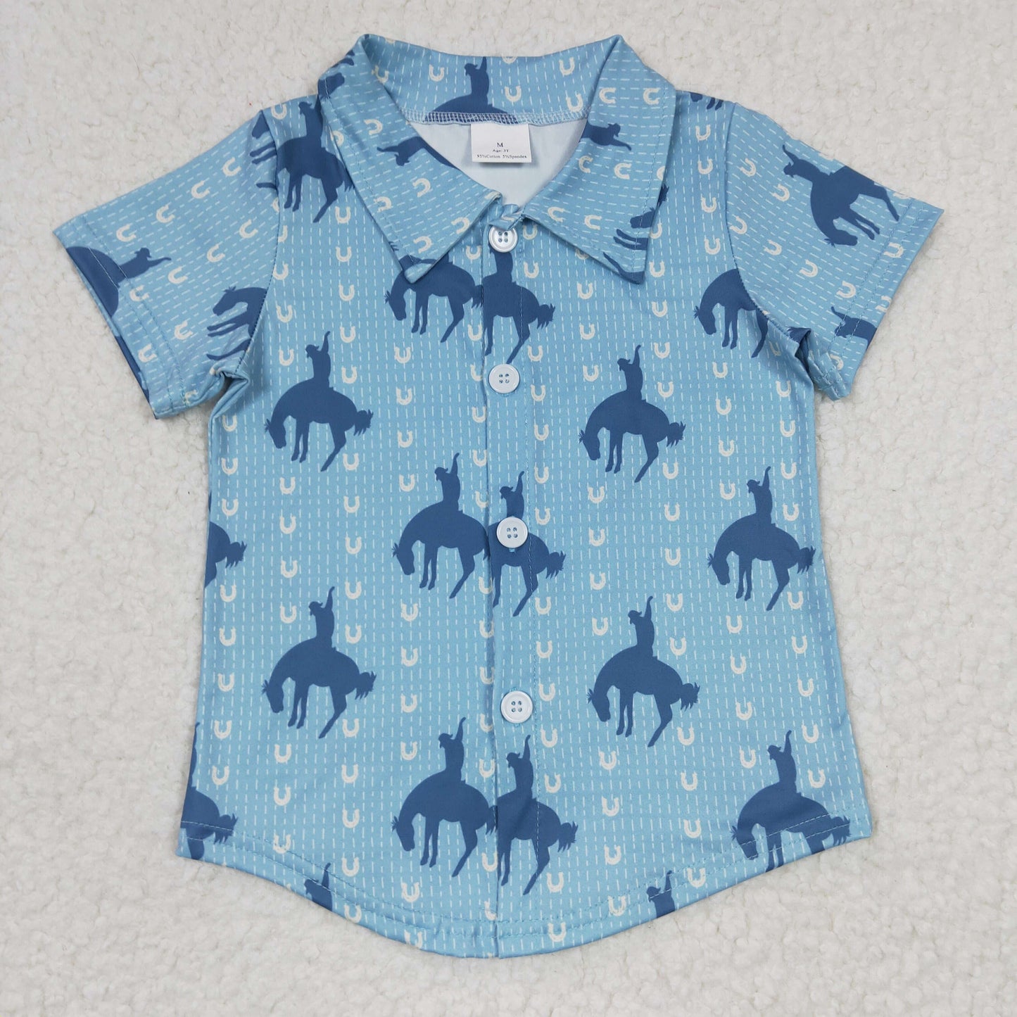 BT0164 short sleeve western horse boy shirt RTS 20230220