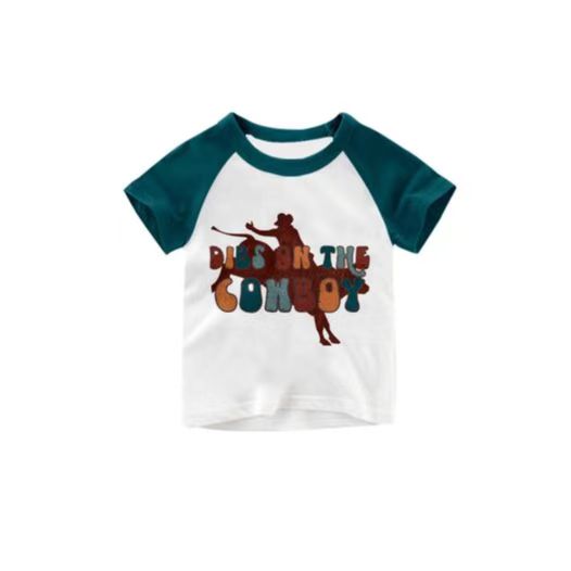 BT0192 western cowboy short sleeve girl tee t-shirt top preorder