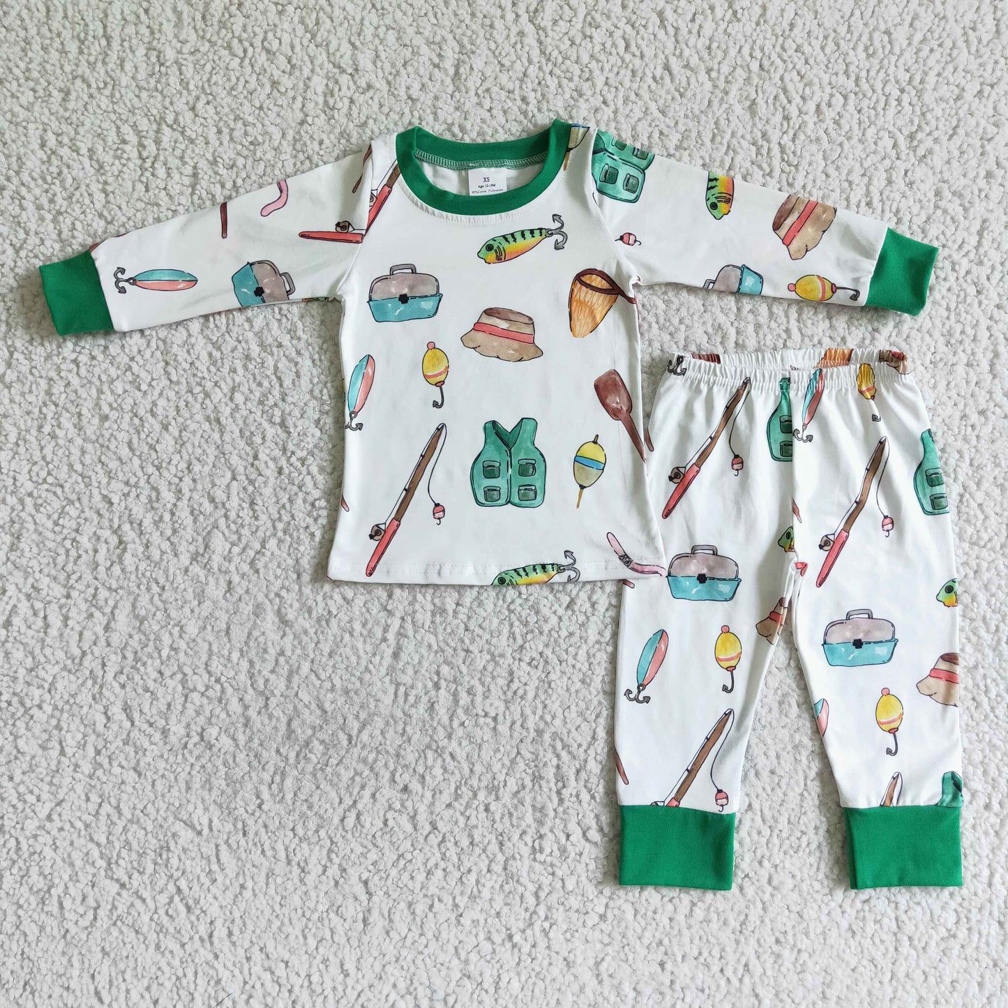 6 C6-18 Boy fish long sleeve boy pajamas outfits 0729 RTS