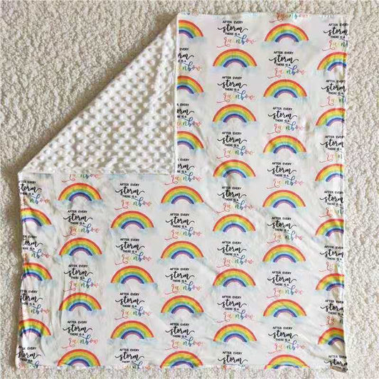 Rainbow white blanket