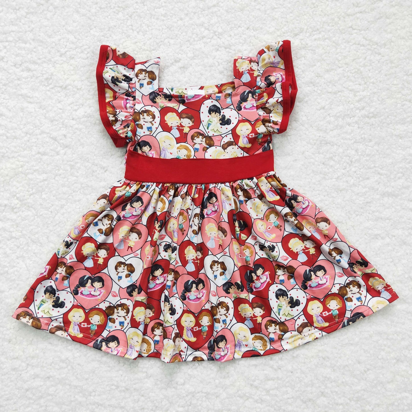 C3-10 RTS cartoon princess love girls boys short sleeve dress