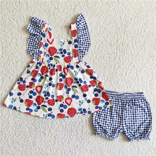 C3-27 fruit strawberry short sleeve girl summer outfit 20230308 RTS