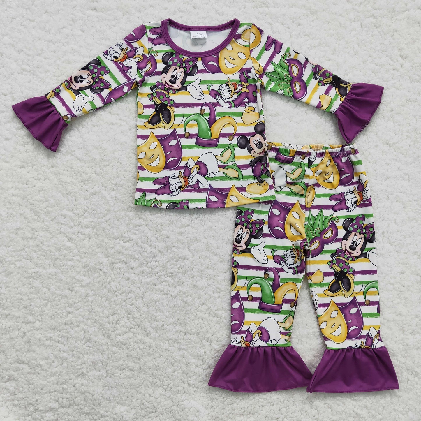 1117 RTS Mardi long sleeve girl pajamas outfit GLP0344