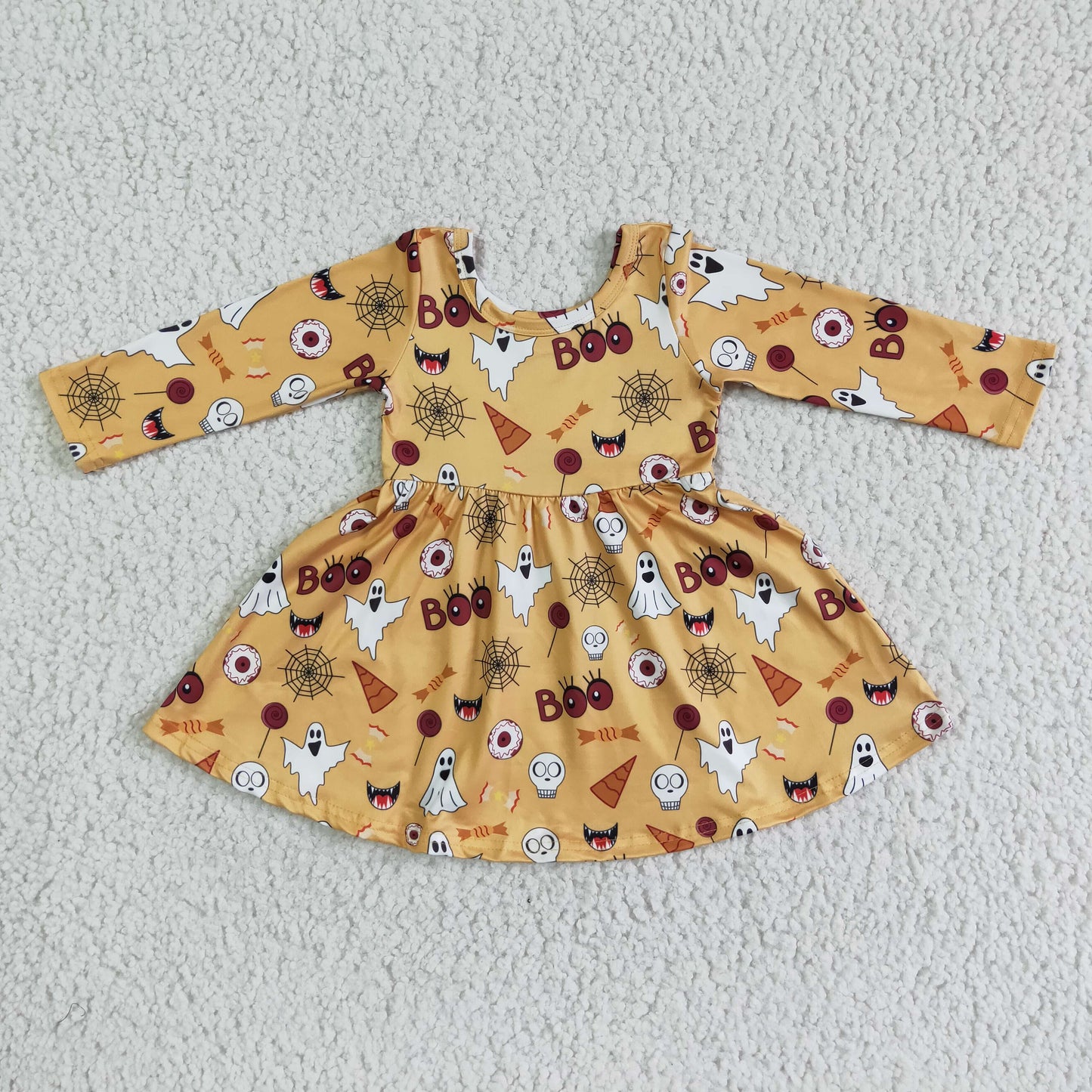0621 orange long sleeve girl dress halloween RTS