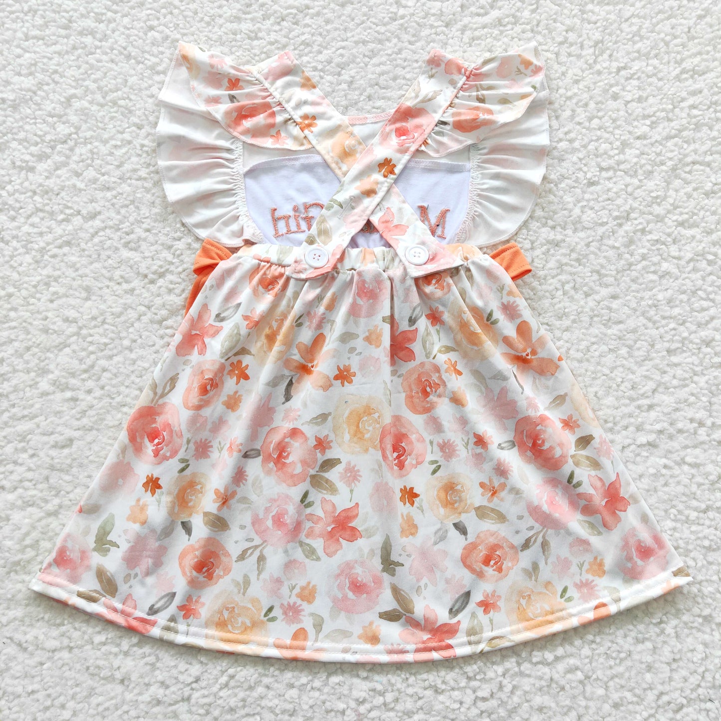 GSD0307  Embroidery western flower mama girl short sleeve girl dress 20230408 RTS