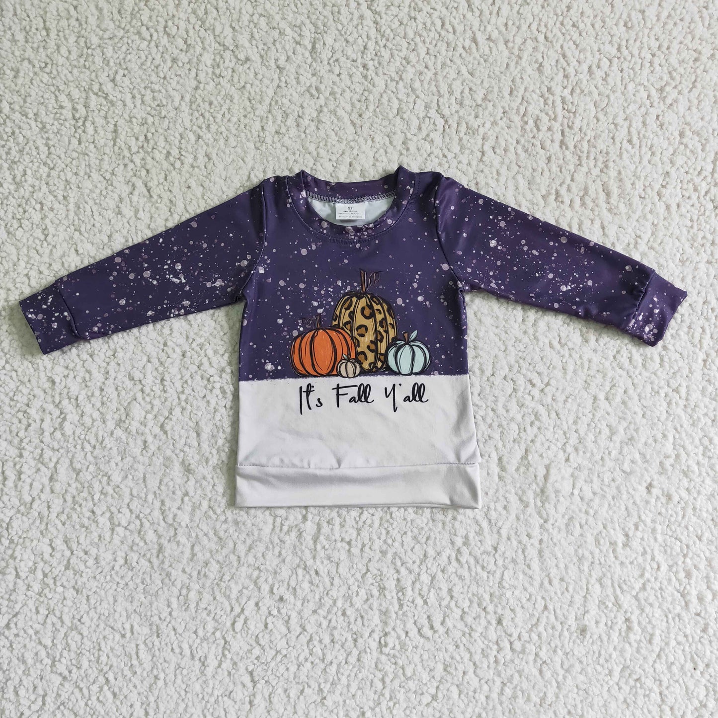 PURPLE pumpkin  long sleeve Boy girl top sweater