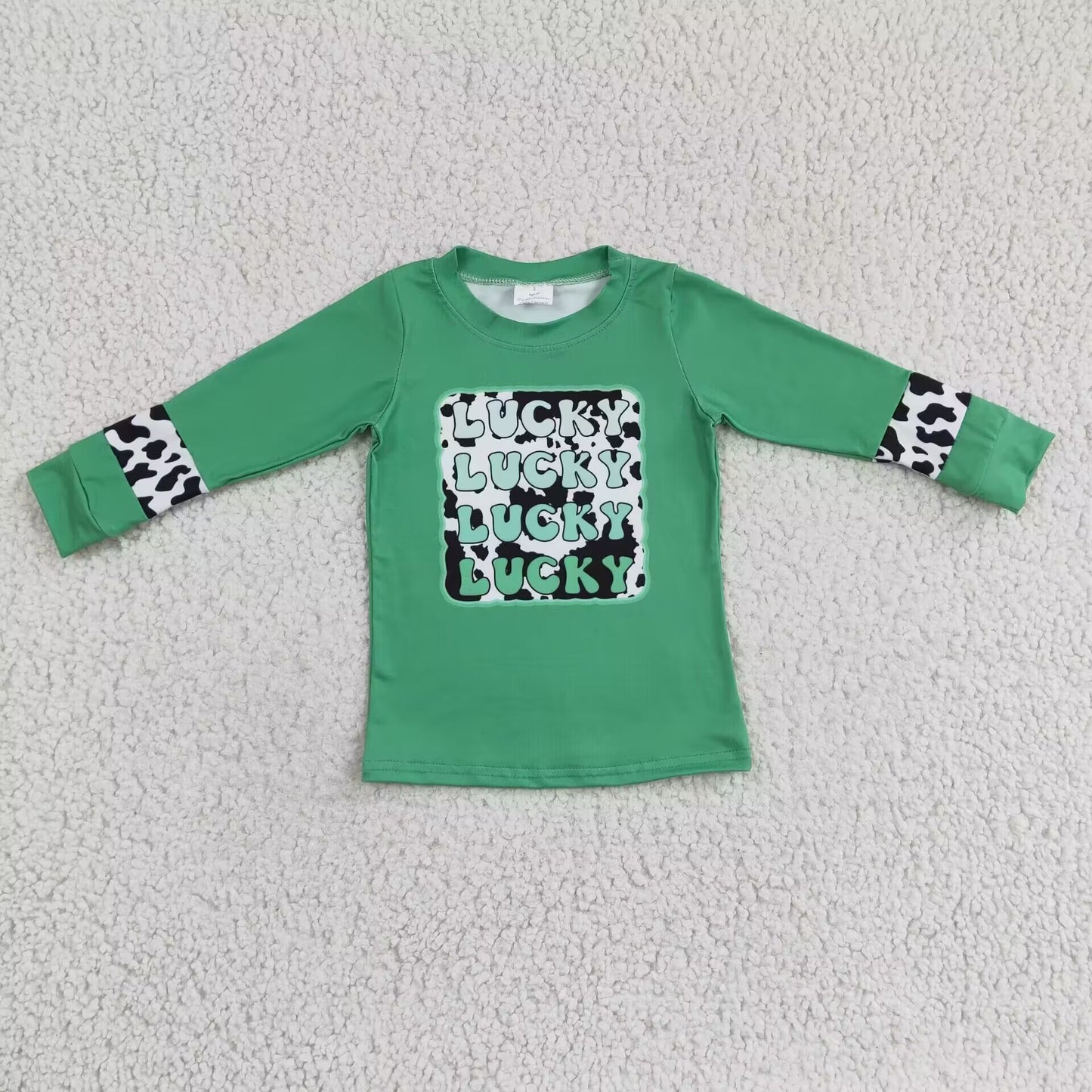 GT0081 1213 RTS St. Patrick luckyleopard long sleeve girl top Sweatshirt