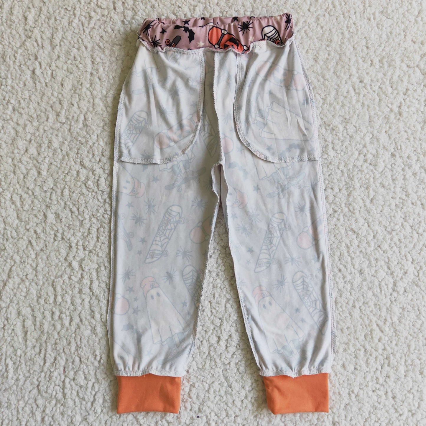 kids halloween pumpkin ghost Boo long pants 0924 RTS