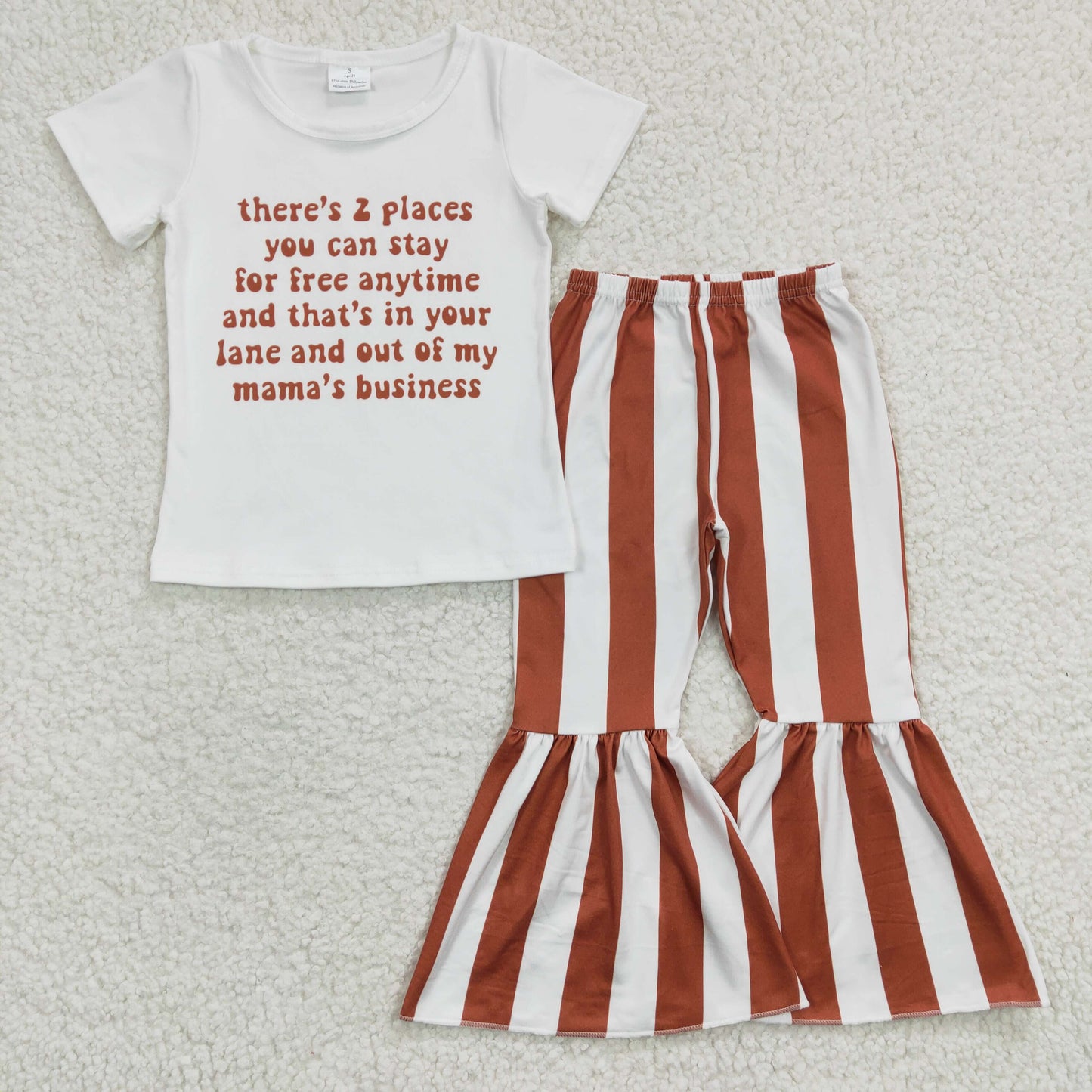 Red Letter top stripes bell bottom outfit kid clothes 20230306 RTS