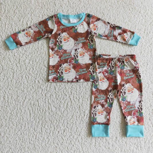 promotion BLP0097  long sleeve Christmas black Santa boy outfit pajamas