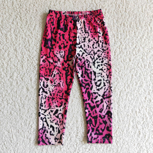 girl leopard  pink red ong legging pants 0906 RTS