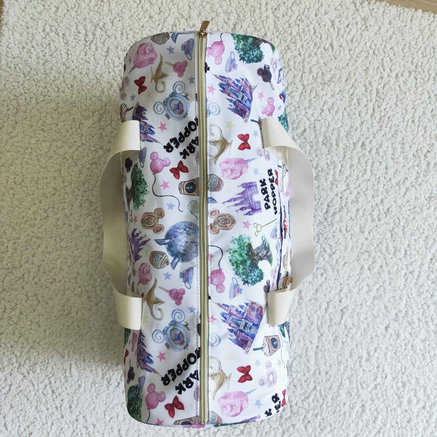RTS 0709 18.5*11.2*7.9 inches hold-all bag purple mouse castle floral