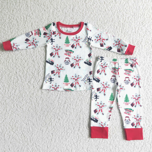 promotion 6 C11-16 Christmas tree santa long sleeve  boy pajamas outfit 1123 RTS