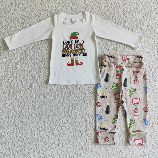 Promotion 202410 RTS christmas long sleeve boy outfit pajamas GLP0078